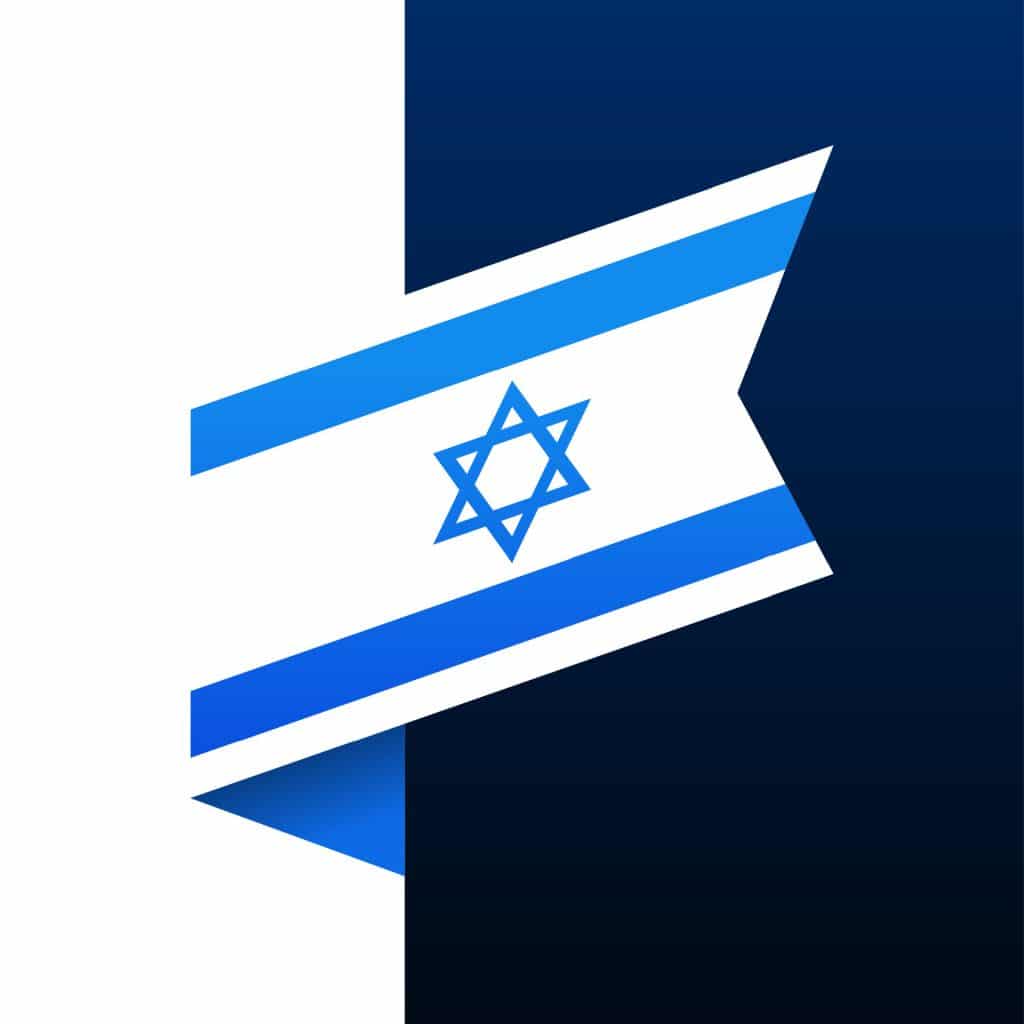 איור דגל ישראל מעבר לפינה - לוגו המונחון הציוני