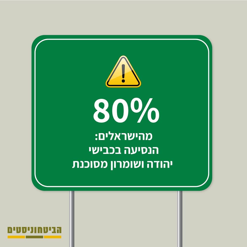 אינפוגרפיקה: הנסיעה בכבישי יהודה ושומרון מסוכנת לדעת 80% מהישראלים