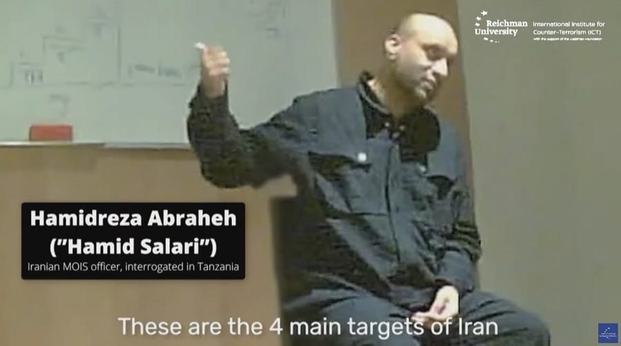Hamidreza Abrahehe, Iranian MOIS officer, interrogated in Tanzania