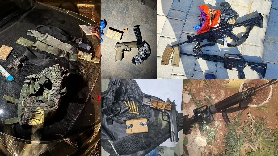 6 pictures of confiscated palestinian ammunition