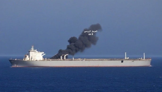 The American Oil Tanker that was hit by the Houthis | Credit: Hashem_Al_houthi2@
