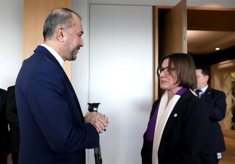 Iranian Foreign Minister Hossein Amir Abdollahian meeting Mirjana Spoljaric, the president of the International Committee of the Red Cross (ICRC) in Geneva 