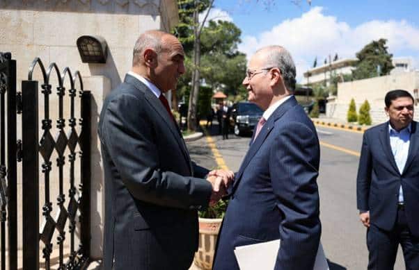 PA Prime Minister, Muhammad Mustafa in Amman with Jordanian Prime Minister,Bisher Khasawneh 