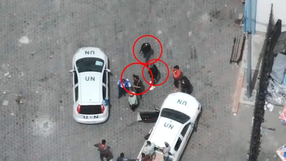 Hamas terrorists documented operating while using UN vehicles