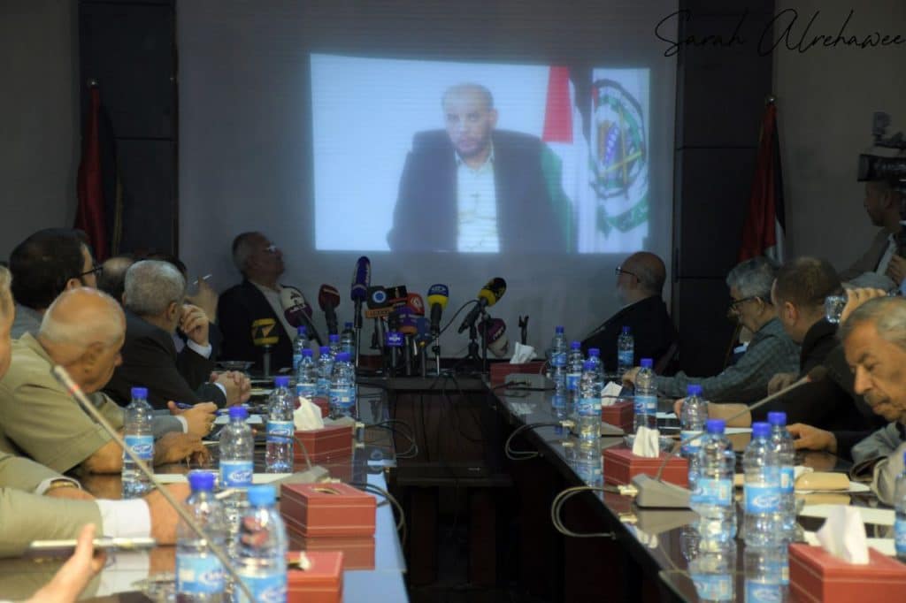 The general secretaries and leaders of the Palestinianresistance factions meeting in Damascus