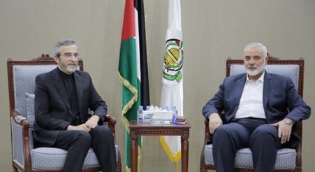 Haniyeh meeting an Iranian official