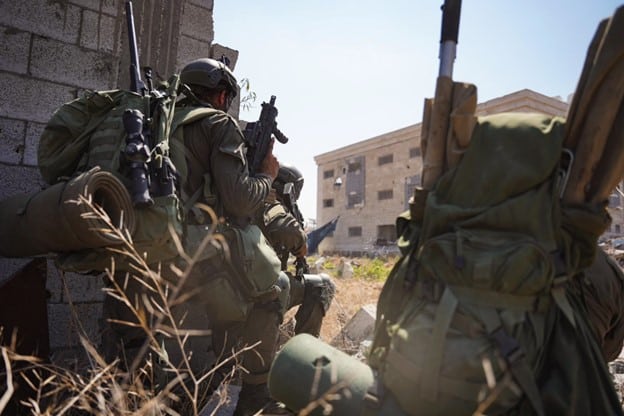 armed IDF soldiers in urban area