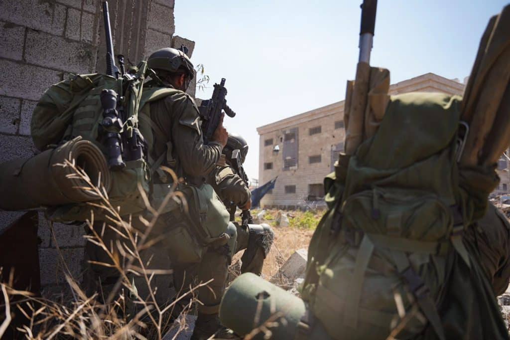 IDF soldiers in combat in urban area