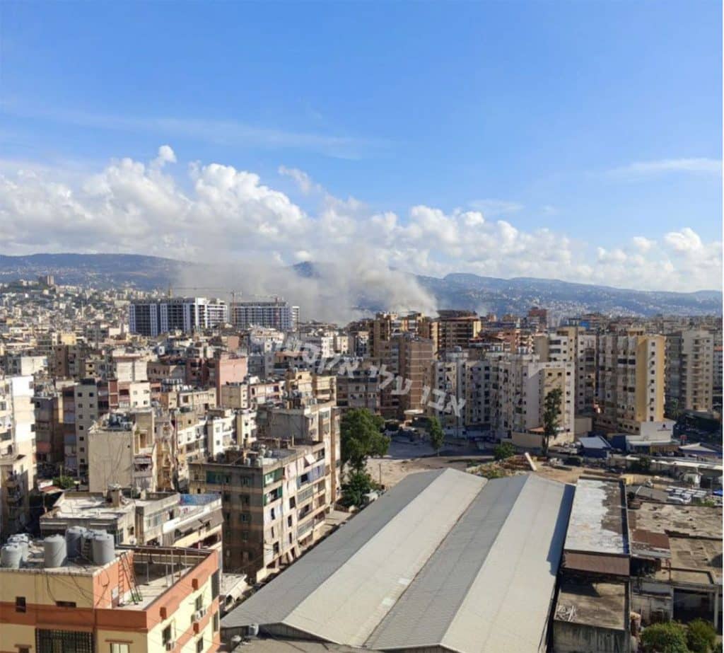 smoke from Beirut suburbs