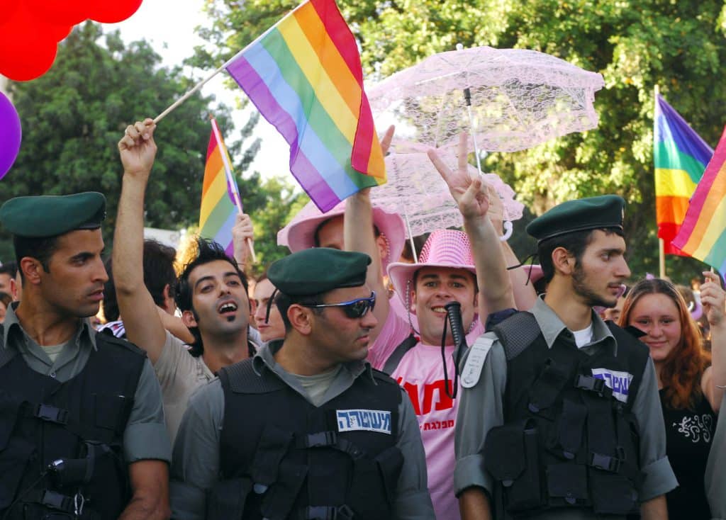 Border Police forces securing the Gay Pride Parade 