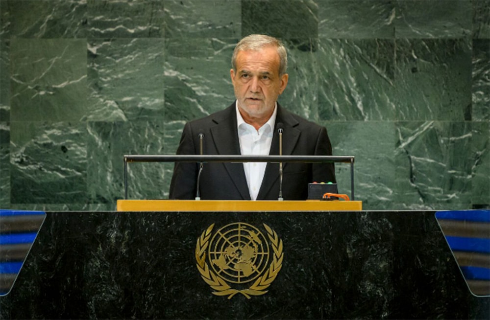 Masoud Pazeshkian on UNGA podium