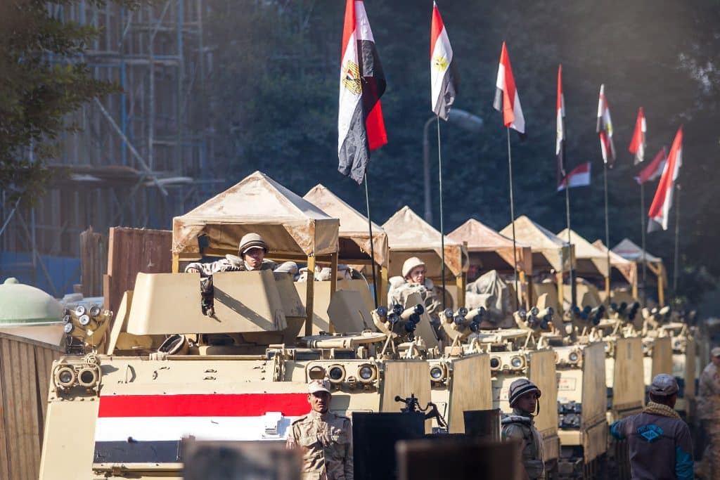 Egyptian army on the streets of Cairo.