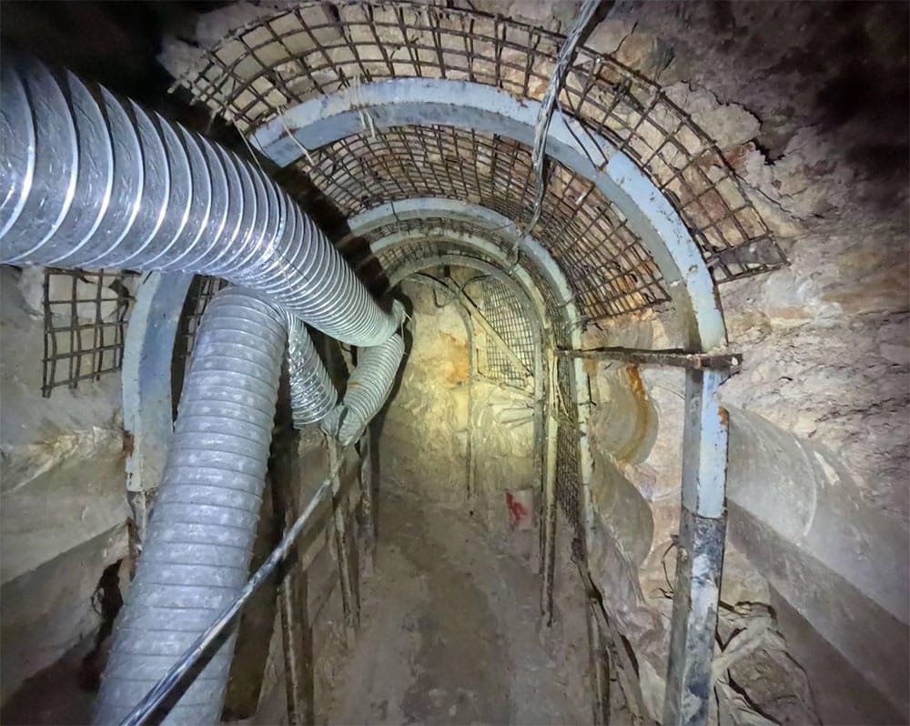 tunnel with pipes and nets