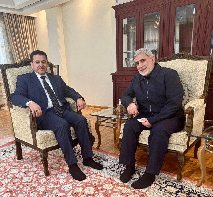 Iraqi National Security Advisor Qasim al-Araji lead a delegation to Tehran, where he  met with Brigadier General Esmail Qaani, Commander of the IRGC Quds Force. |Source: Isna News Agency on Telegram, https://t.me/isna94  