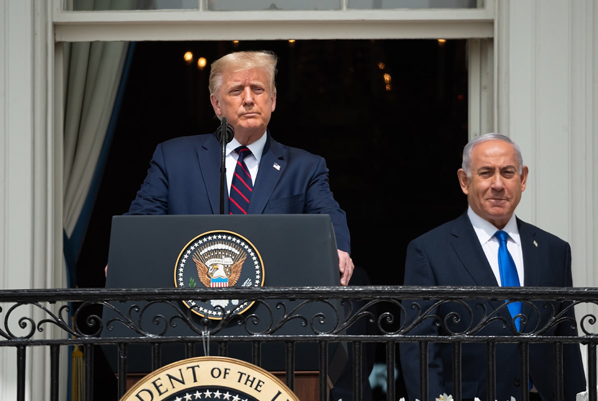 Trump & Netanyahu on white house balcony