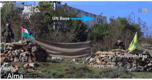 UNIFIL base over Hezbollah post