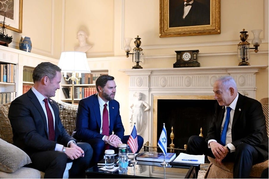 Prime Minister Netanyahu meeting with Vice President J.D. Vance and National Security Advisor Mike Walz |Source: Government Press Office