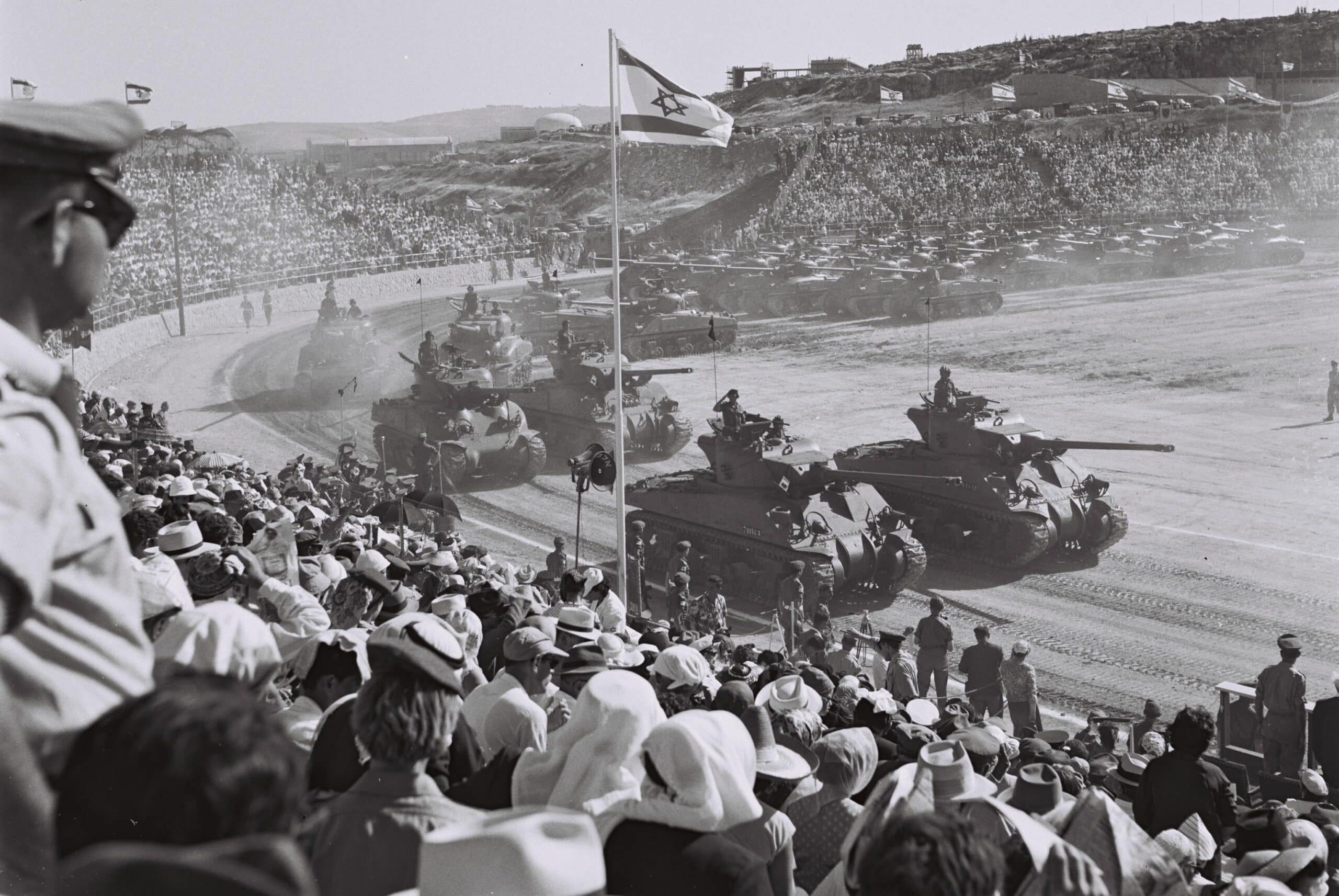 Sherman tanks in the IDF parade on Independence Day 1958. It was clear that they could not be relied on in the long run. Photo: Government Press Office 