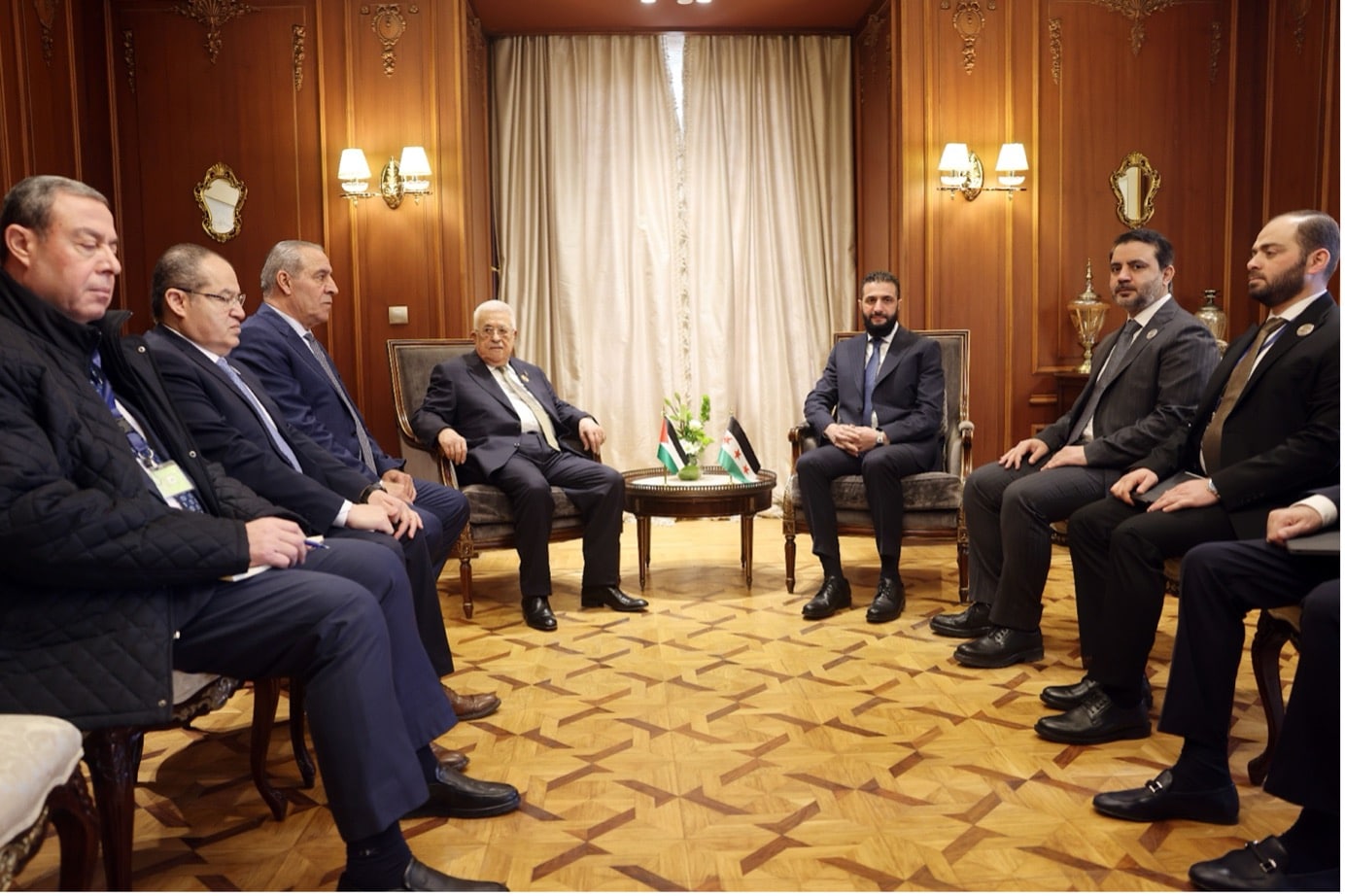 President Abbas meeting leader of Syria and its new President Al Julani| Source: Wafa news agency website, https://www.wafa.ps/