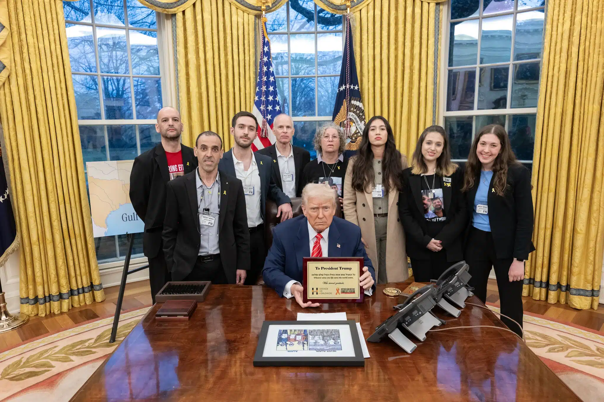 A group of released hostages meets US President Donald Trump in the Oval Office on March 5, 2025. | Source: (White House/X)
