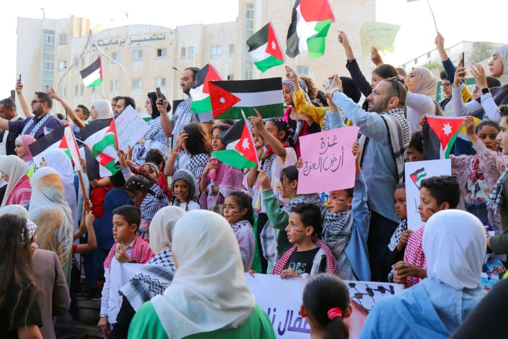 Pro-Palestinian demonstrations in Amman in October 2023. The public unrest might open the door to an Iranian takeover 