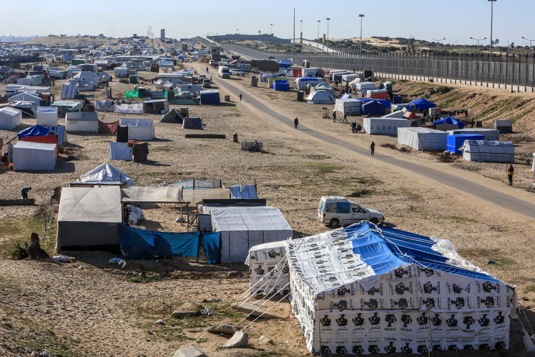 Palestinian refugee tents in the Rafah area, Gaza Strip 