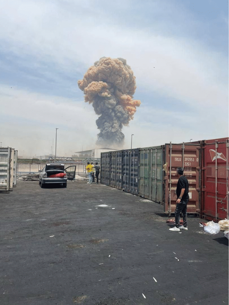 Explosion near the Port City Bandar Abbas in Iran| Source: Iran in arabic on telegram, https://t.me/Iran_Bel_Arabi