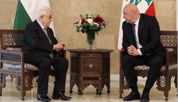 Palestinian Authority President Mahmoud Abbad Meeting with Lebanese President Joseph Aoun| Source: al-alam channel website, https://www.alalam.ir/