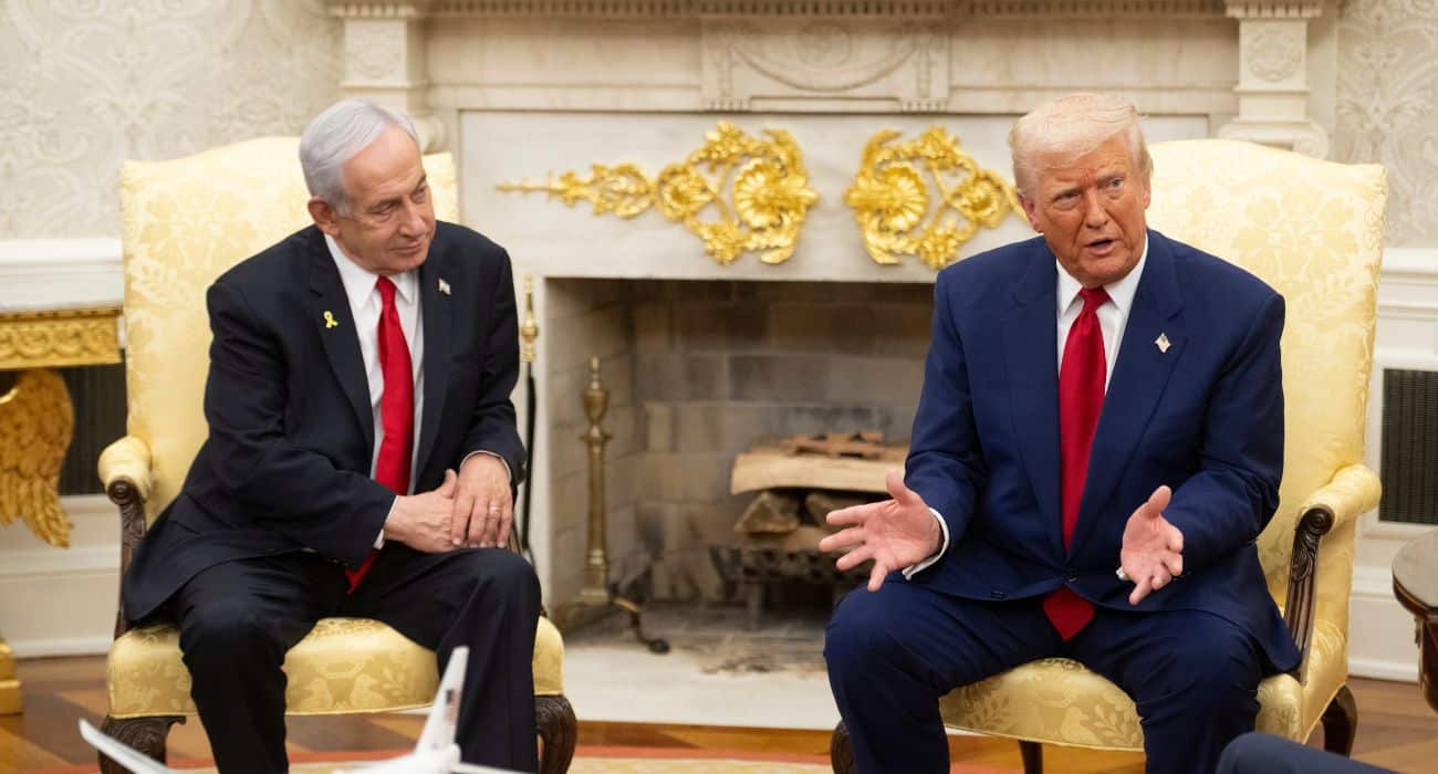 המפגש של טראמפ ונתניהו באפריל 2025.